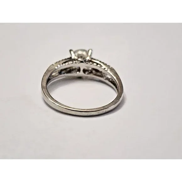 Cubic Zirconia CZ Gold Wings Silver Plated Ring Sz 9 - Picture 5 of 7